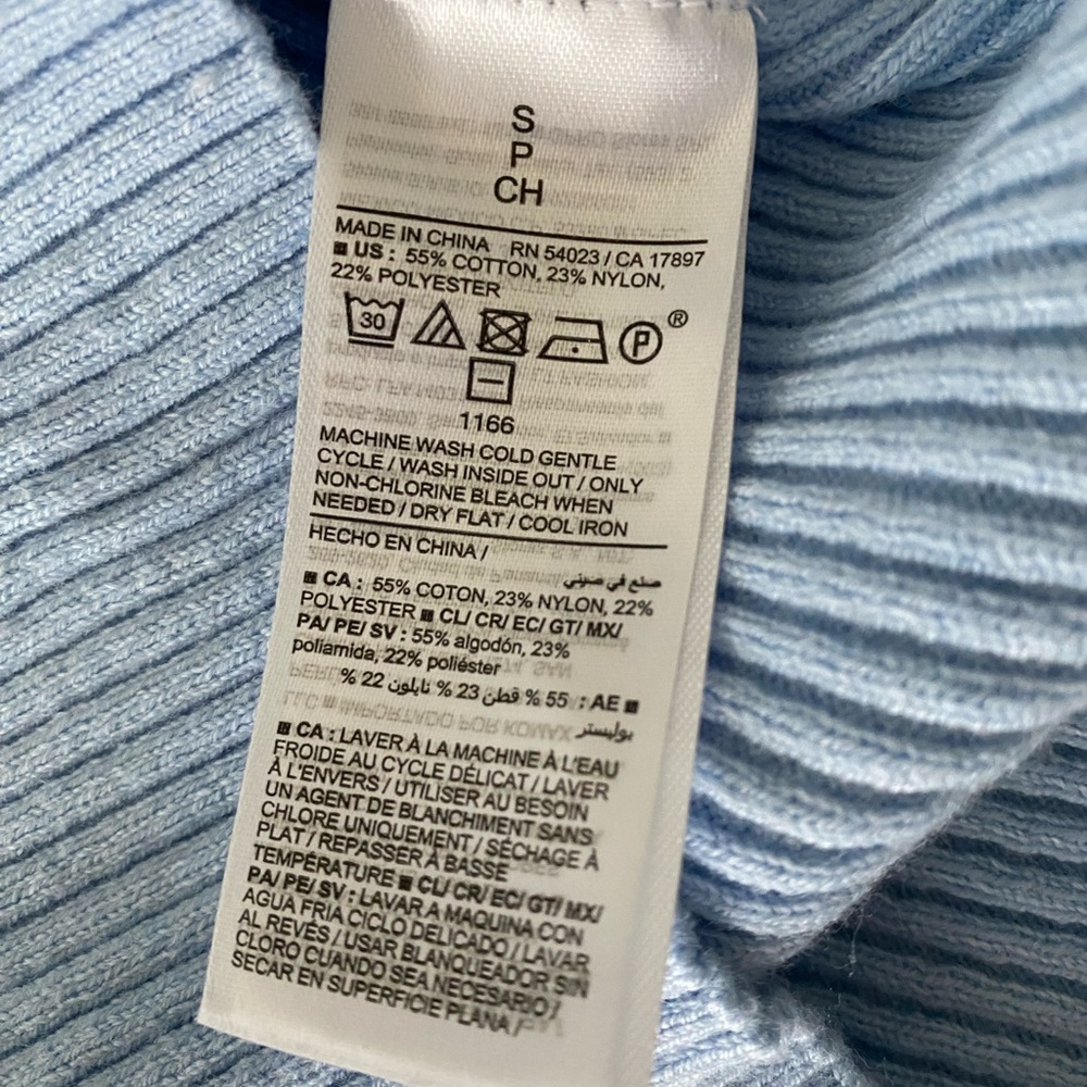 NWOT Old Navy Square Neck Ribbed Baby Blue Sweater size small - Picture 8 of 11